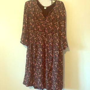 Black Floral Fall Dress 💀😍🍂🍁